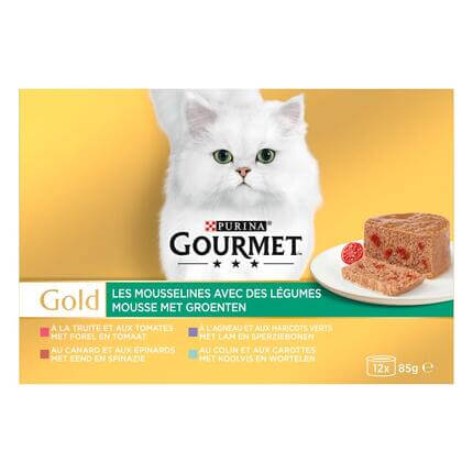 GOURMET® Gold Les Mousselines avec Légumes - Boîtes pour chat