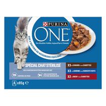 Purina ONE® - Sachets pour Chat Stérilisé au Canard, à la Sardine et au Boeuf