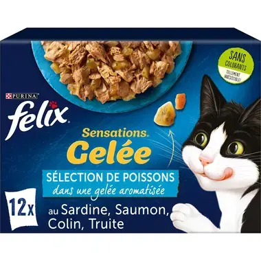 MHI FELIX Sensations en Gelée pour chat Sélection de Poissons