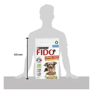 FIDO CROQ’ MIX Senior À la Volaille & aux Légumes Croquettes pour Chien