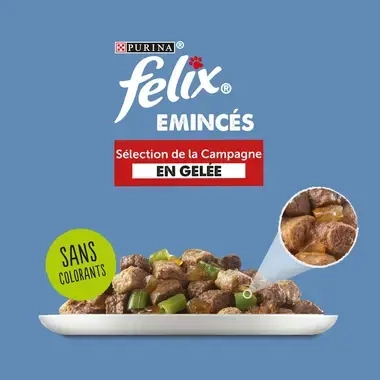 FELIX Emincés en Gelée pour chat Volaille-Légumes Produit