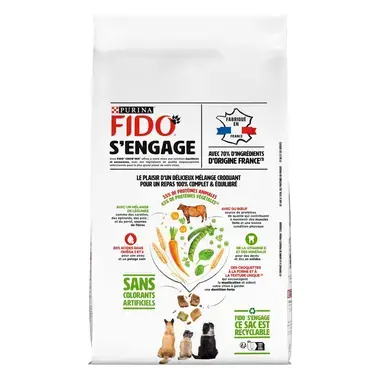 FIDO CROQ’ MIX Adulte Au Bœuf & aux Légumes Croquettes pour Chien