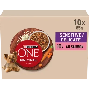 PURINA ONE ® MINI/SMALL < 10kg Sensitive - Effilés en Sauce au Saumon, au Riz et aux Carottes_5