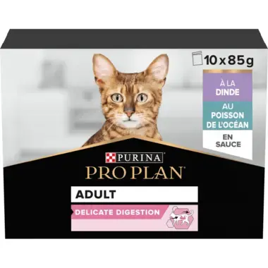 PRO PLAN® MULTIVARIÉTÉ DELICATE DIGESTION DINDE & POISSON DE l’OCEAN EN SAUCE