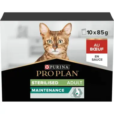 PURINA® PRO PLAN® Adult STERILISED MAINTENANCE au Bœuf en Sauce