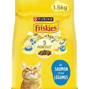 FRISKIES® CHAT ADULTE - Croquettes au Saumon et aux Légumes