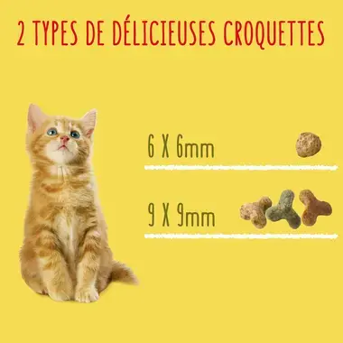 FRISKIES ® JUNIOR Pour CHATONS - Croquettes avec un délicieux mélange de Poulet et de Dinde avec du Lait