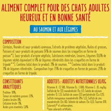 FRISKIES® CHAT ADULTE - Croquettes au Saumon et aux Légumes