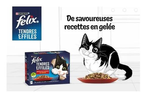 Felix Nourriture pour chats adultes Felix Crunchy & Soft poulet